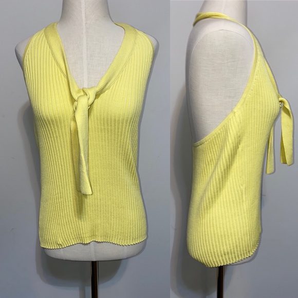 Moda International Tops - YELLOW Knit Halter Top